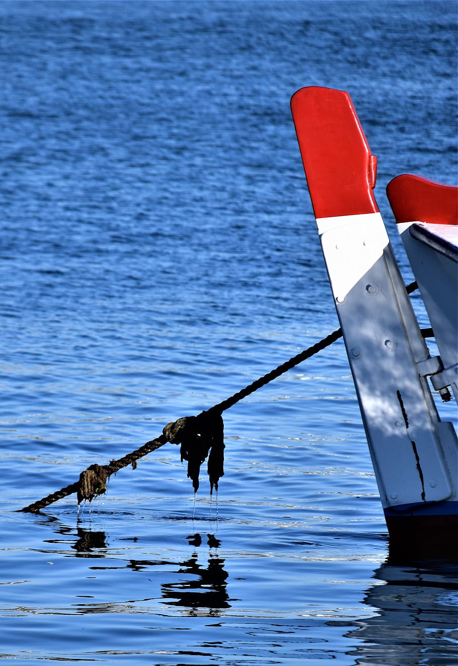 boat, rope, ship, blue, harbour, sea, mediterranean, cyprus HD wallpaper