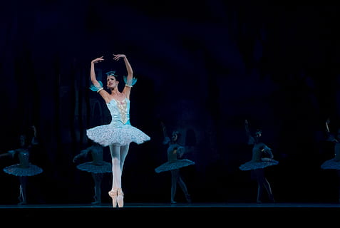 Woman in Blue Ballerina Dress Performing Dance, balance, classic HD wallpaper