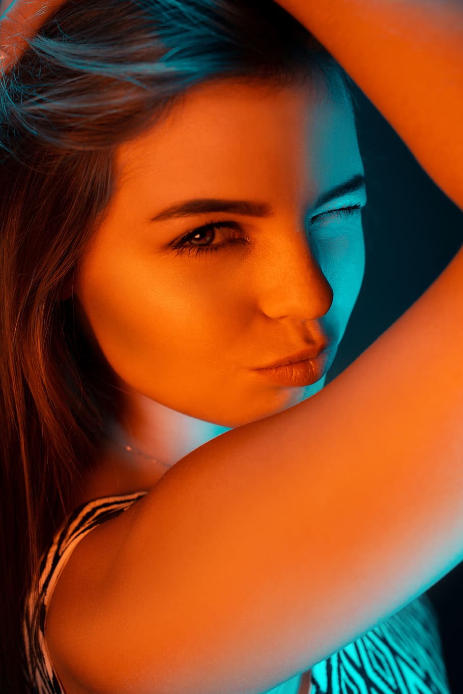 Woman Winking, beautiful, beauty, cute, elegance, eye, face, facial expression HD wallpaper