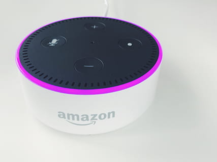 white and black Amazon Echo Dot 2, tape, bottle, electronics HD wallpaper
