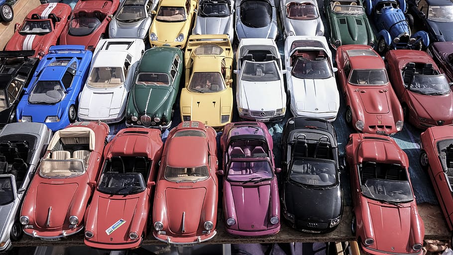 assorted-color car lot, automobile, transportation, vehicle, parking, HD wallpaper