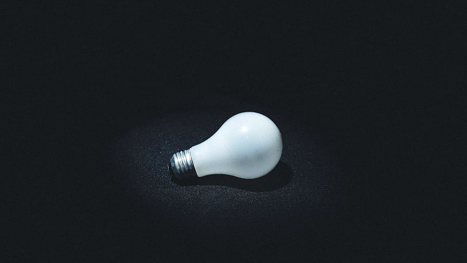 light bulb, idea, objects, studio shot, single object, indoors HD wallpaper