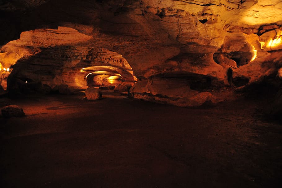 longhorn caverns, rock, illuminated, rock formation, indoors HD wallpaper