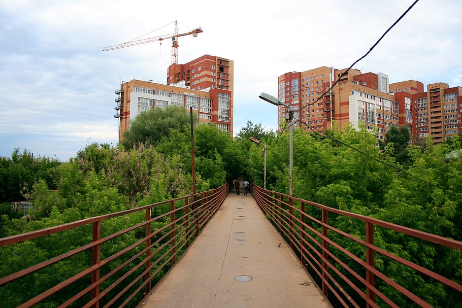 bridge, ufa, old, old-fashioned, outdoors, park, road, russia HD wallpaper