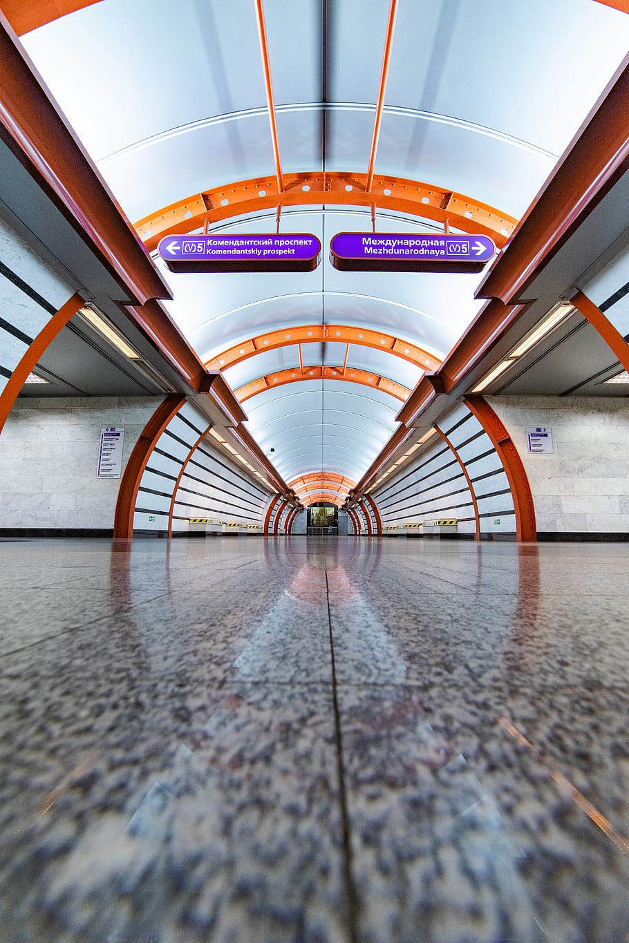 orange and gray architecture building, flooring, banister, handrail HD wallpaper