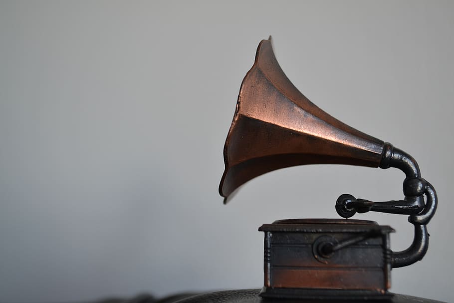 turntable, retro, music, no people, indoors, studio shot, metal HD wallpaper