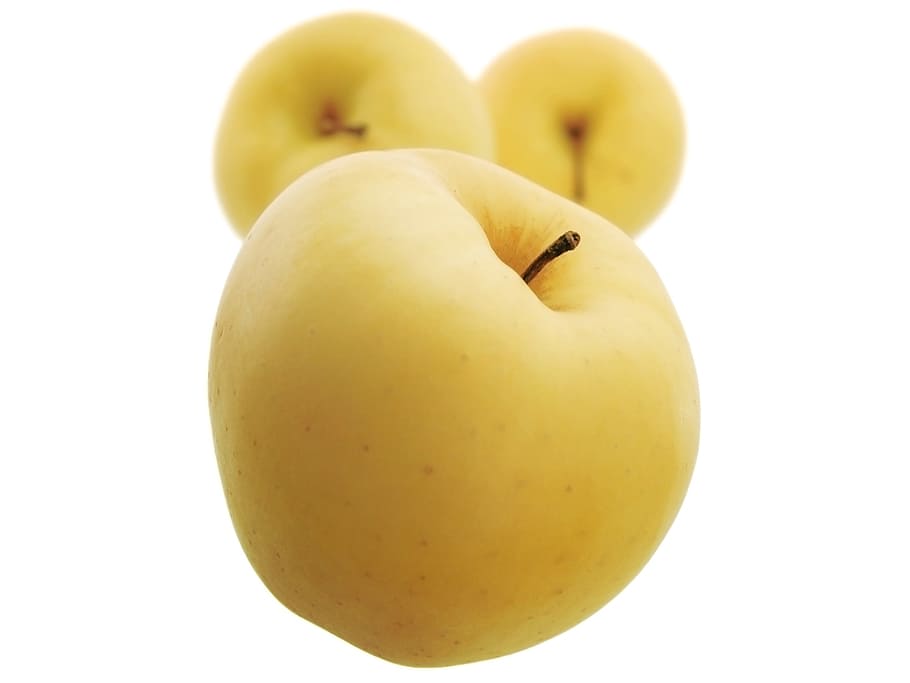 apple, close-up, closeup, yellow, diet, dieting, eating, food HD wallpaper