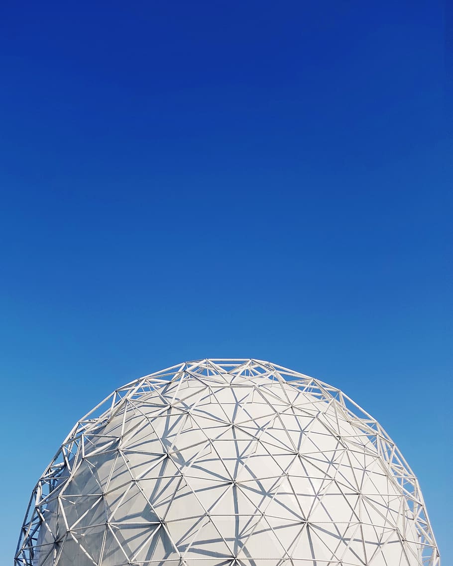 HD wallpaper: white metal dome under blue sky, architecture, built ...