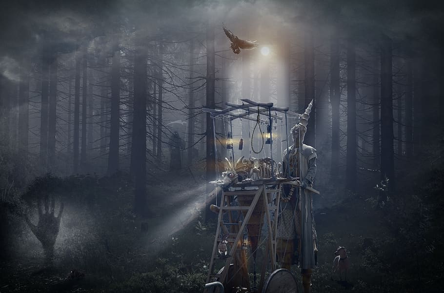 composing, middle ages, magician, dragons, fantasy, dark, surreal HD wallpaper