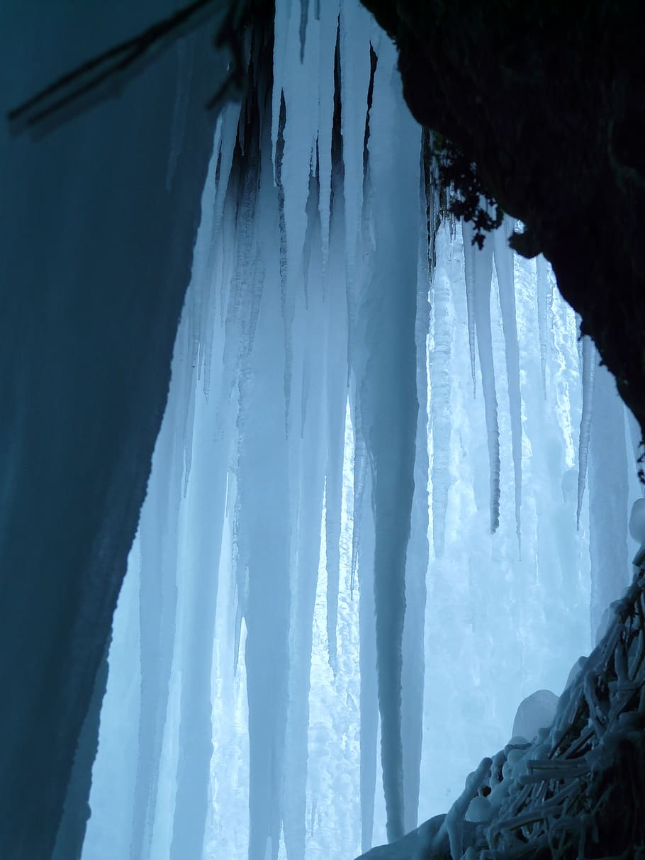 White Ice during Daytime, cave, cold, formation, frozen, ice cave HD wallpaper