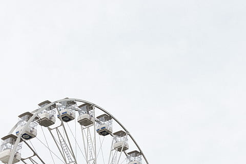 white ferris wheel, amusement park, maringá, brazil, minimalist HD wallpaper