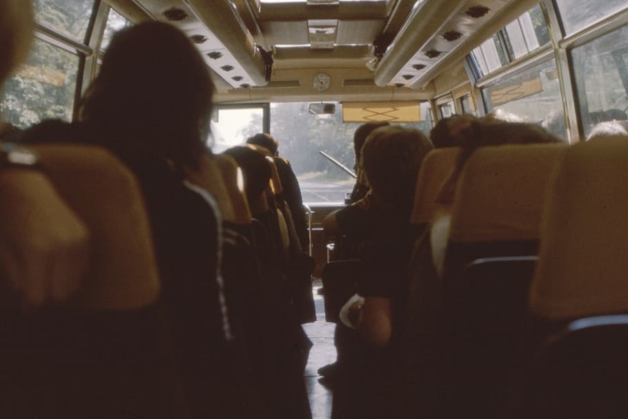 people sitting while riding bus, group of people, real people HD wallpaper