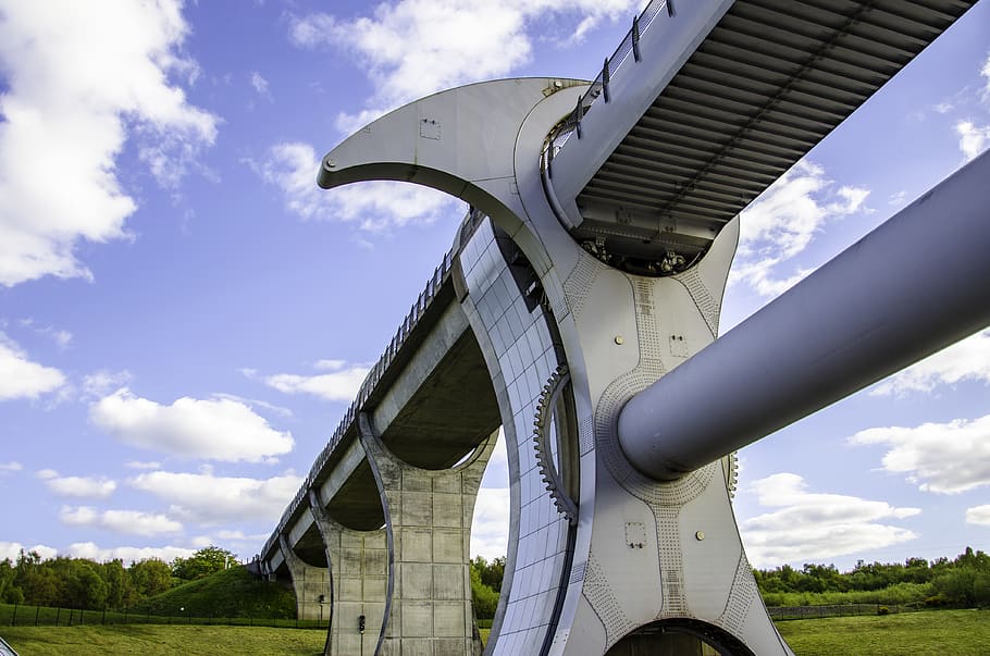 Gray Concrete Bridge Photography, architecture, clouds, daytime HD wallpaper