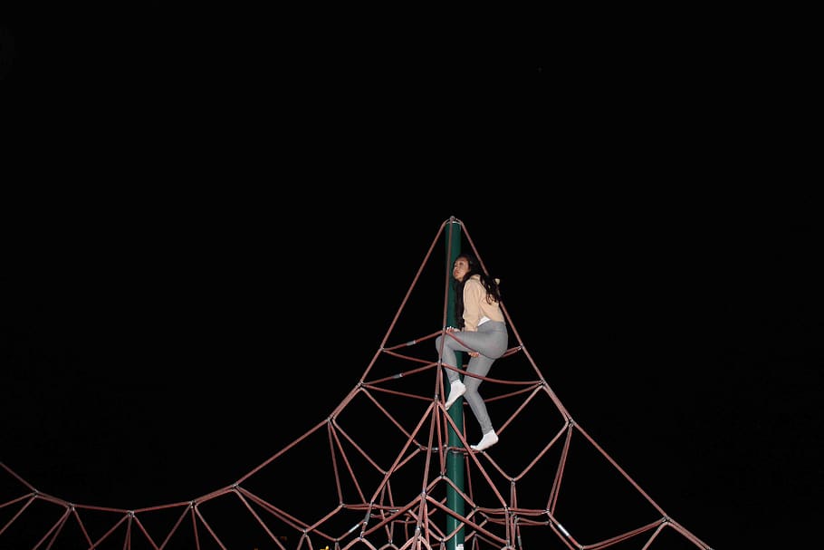 copy space, night, black background, one person, sky, illuminated HD wallpaper
