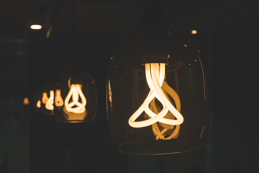 lights, bulb, bokeh, blur, dark, contrast, washed out, desaturated HD wallpaper
