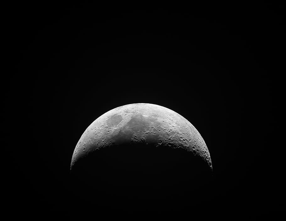 gray moon, lunar, sattelite, crayer, night, astronomy, space HD wallpaper