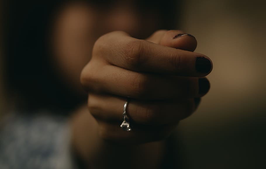 person wearing silver-colored ring, finger, human, hand, adventure HD wallpaper