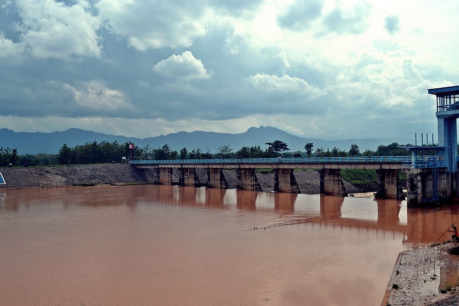 bridge, dam, landscape, architecture, sky, scenery, building HD wallpaper