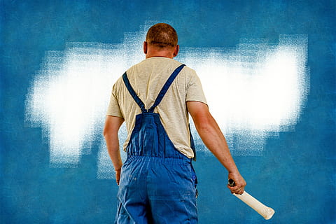 painter, house painter, wall, craftsmen, upholsterers, renovate HD wallpaper
