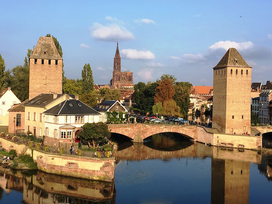 architecture, building, castle, fort, moat, strasbourg, tower HD wallpaper