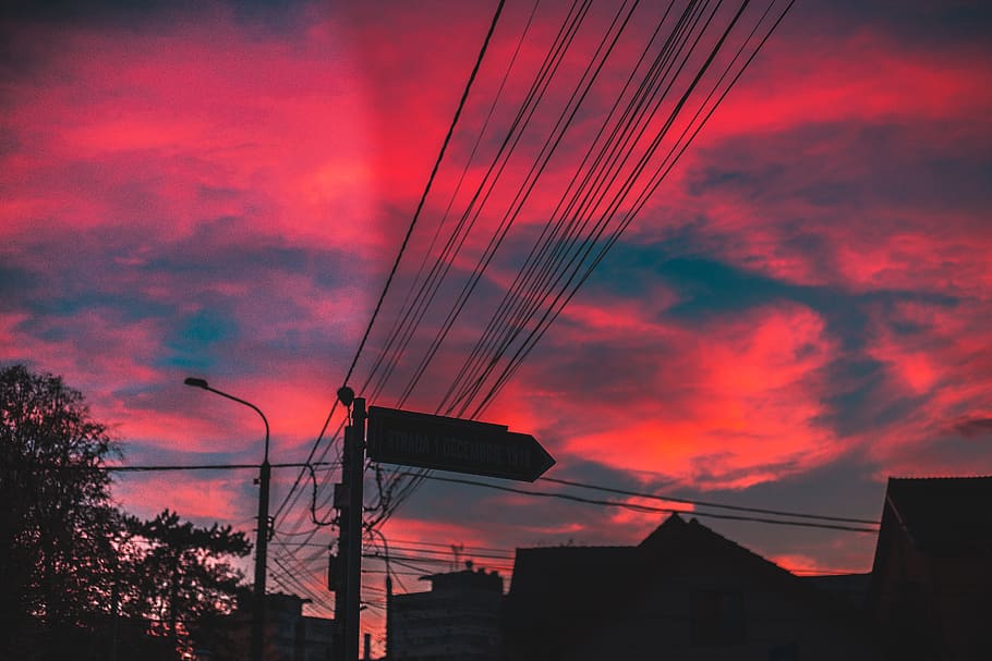 sky, sunset, cloud - sky, architecture, silhouette, nature HD wallpaper