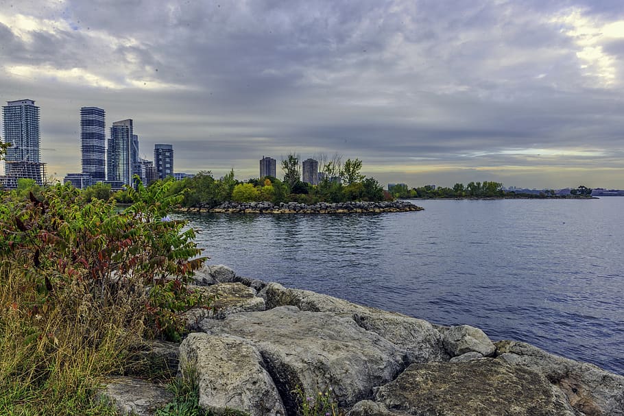 toronto, lake, canada, building exterior, architecture, built structure HD wallpaper