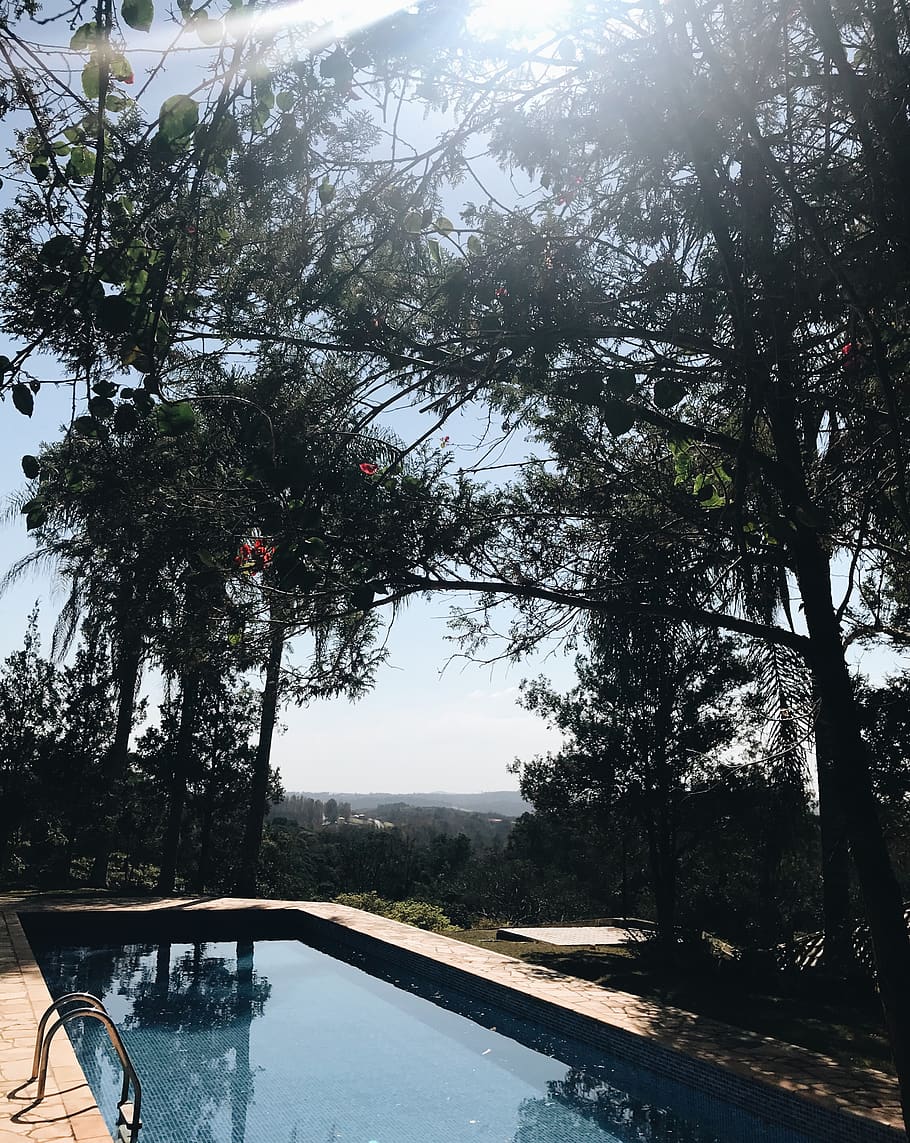 pool, montain, nature, lonely, city, brazil, vacation, tree HD wallpaper