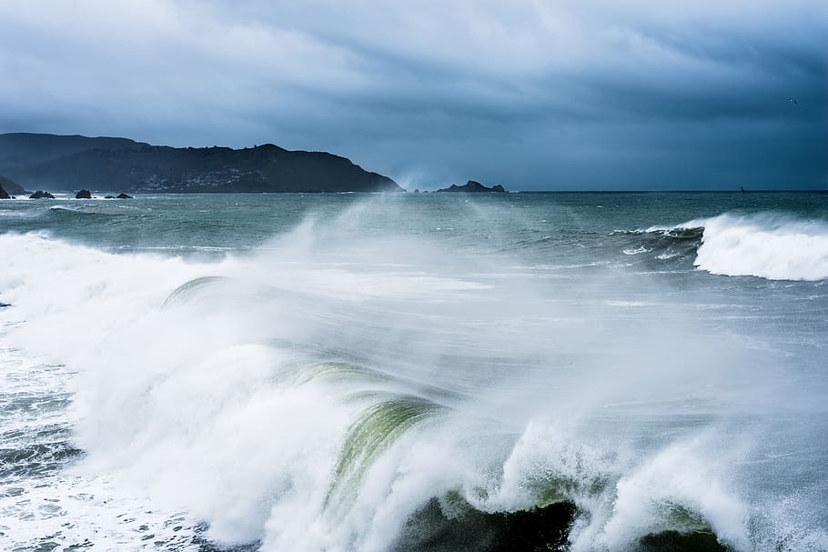 pacifica, united states, ocean, waves, nature, storm, water, HD wallpaper