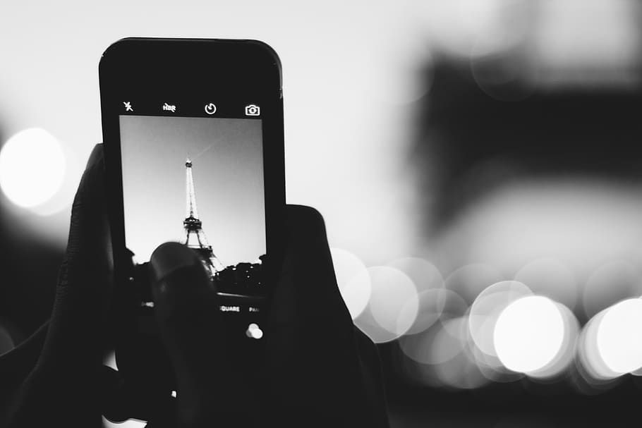 city, phone, eiffel tower, pari, smart phone, photography themes HD wallpaper