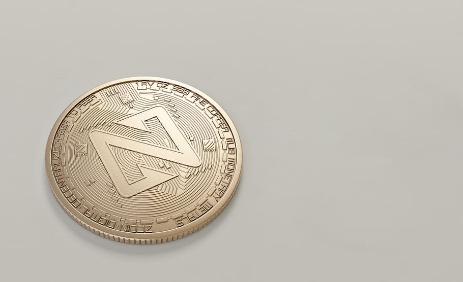 Round Silver-colored Coin, art, blockchain, cutout, design, finance HD wallpaper