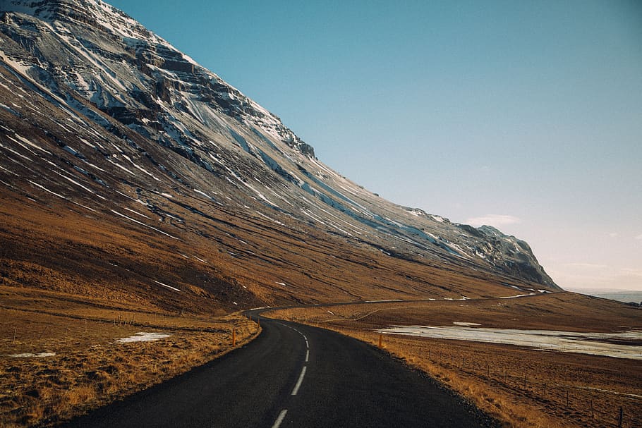 road near mountain, iceland, dirt road, gravel, vatnsdalsvegur HD wallpaper