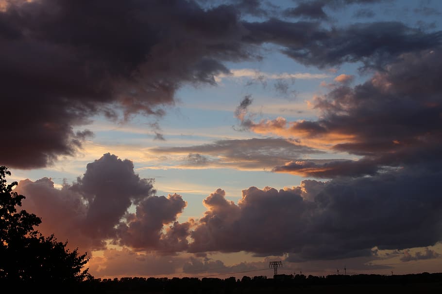 abendstimmung, landscape, evening, dramatic, weather, mood HD wallpaper