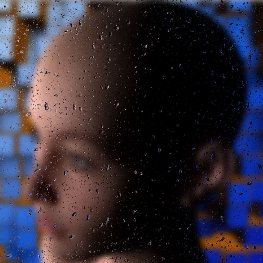 3drender, woman, washer, rain, young, model, head, portrait HD wallpaper