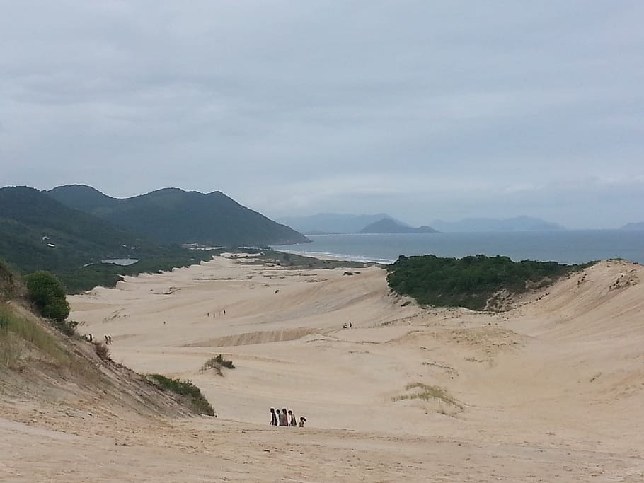 brazil, garopaba, sand, ocean, sea, scenics - nature, mountain HD wallpaper