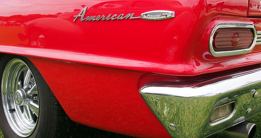 bumper, taillight, american, red, chrome, wheel, hotrod, mode of transportation HD wallpaper