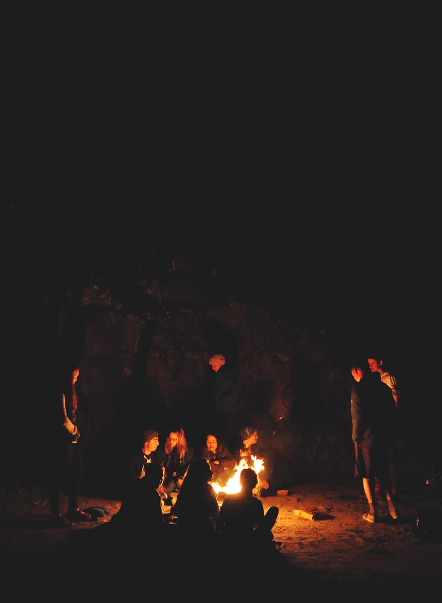 tofino, canada, summer, black, light, dark, hangout, fire, community HD wallpaper