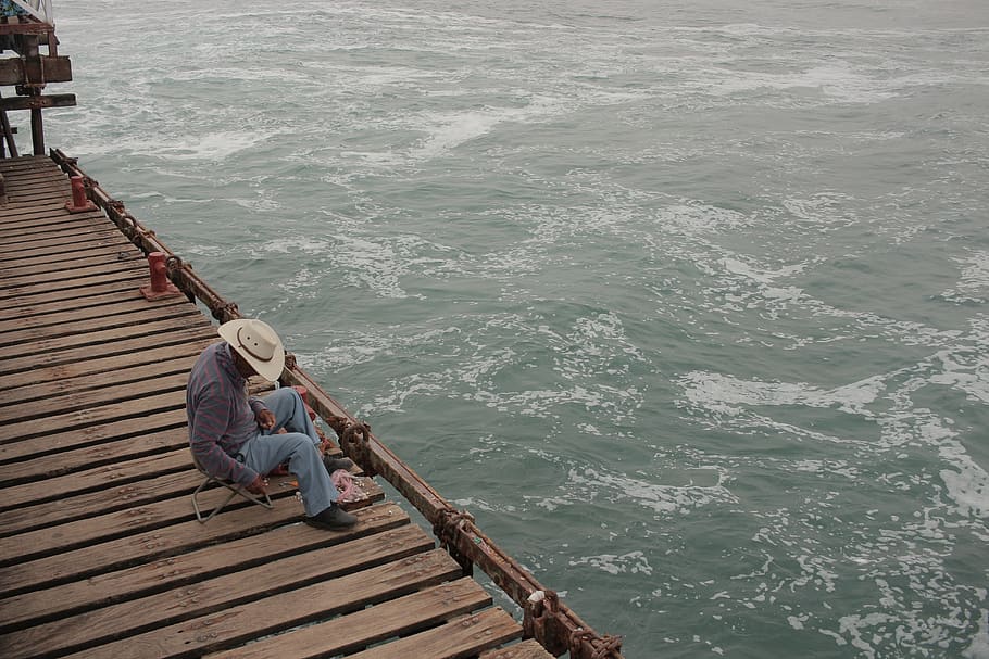 peru, trujillo, water, high angle view, two people, sitting HD wallpaper