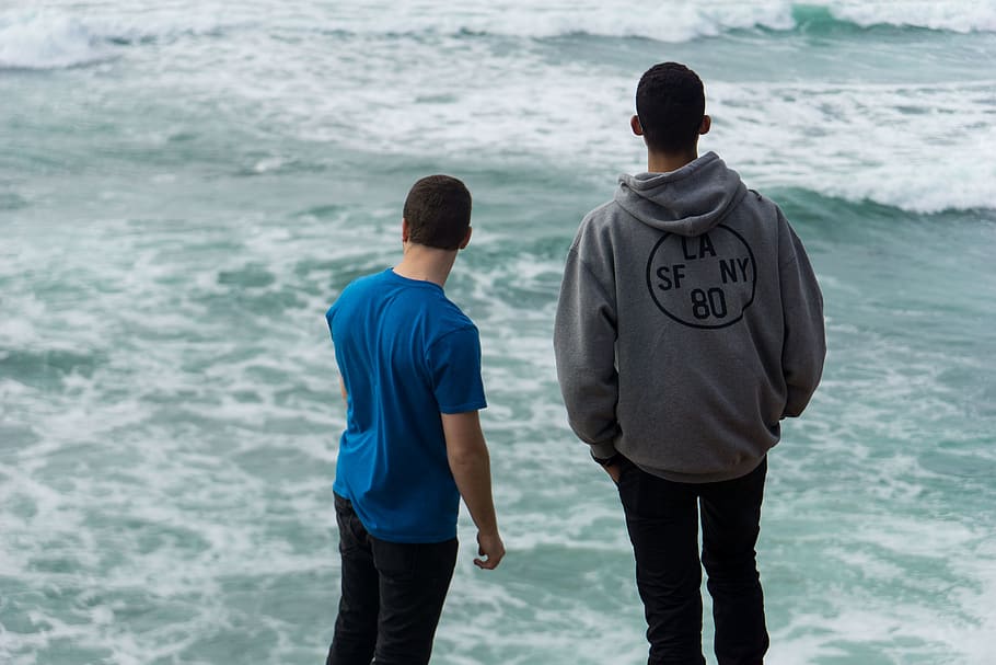 ocean, beach, waves, the hundreds, surf, san diego, rear view HD wallpaper