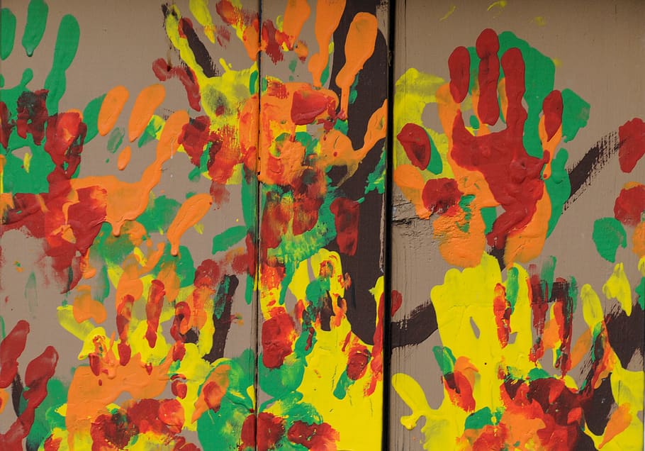 artistic, abstract, multi colored, full frame, wall - building feature HD wallpaper