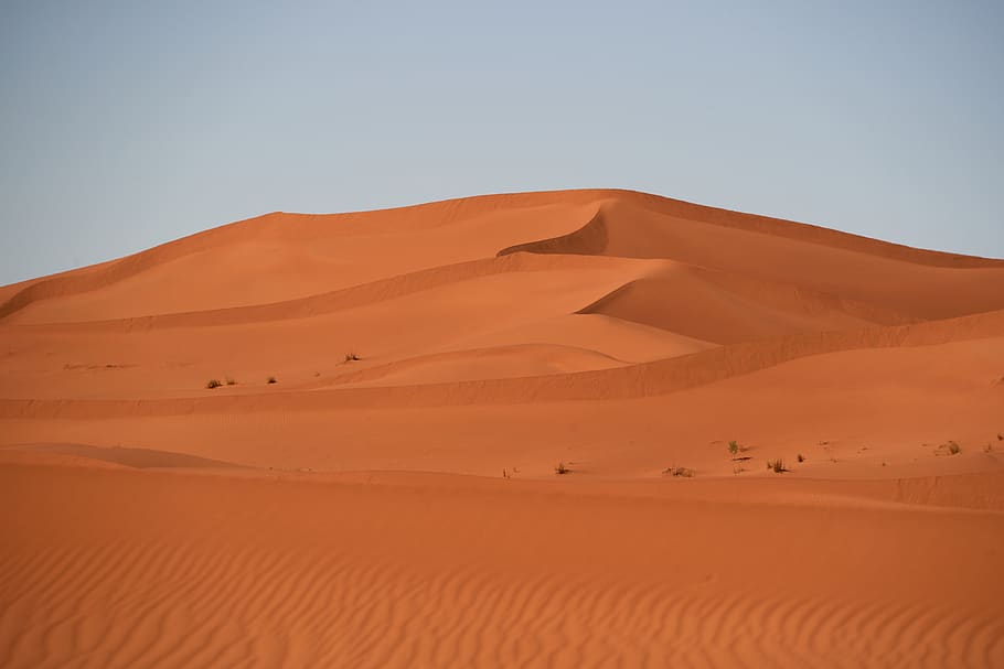 sand dune during daytime, desert, landscape, climate, arid climate HD wallpaper