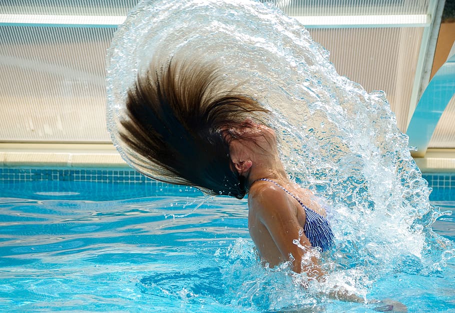 Woman in Pool, clear, enjoyment, fun, goggles, health, leisure HD wallpaper