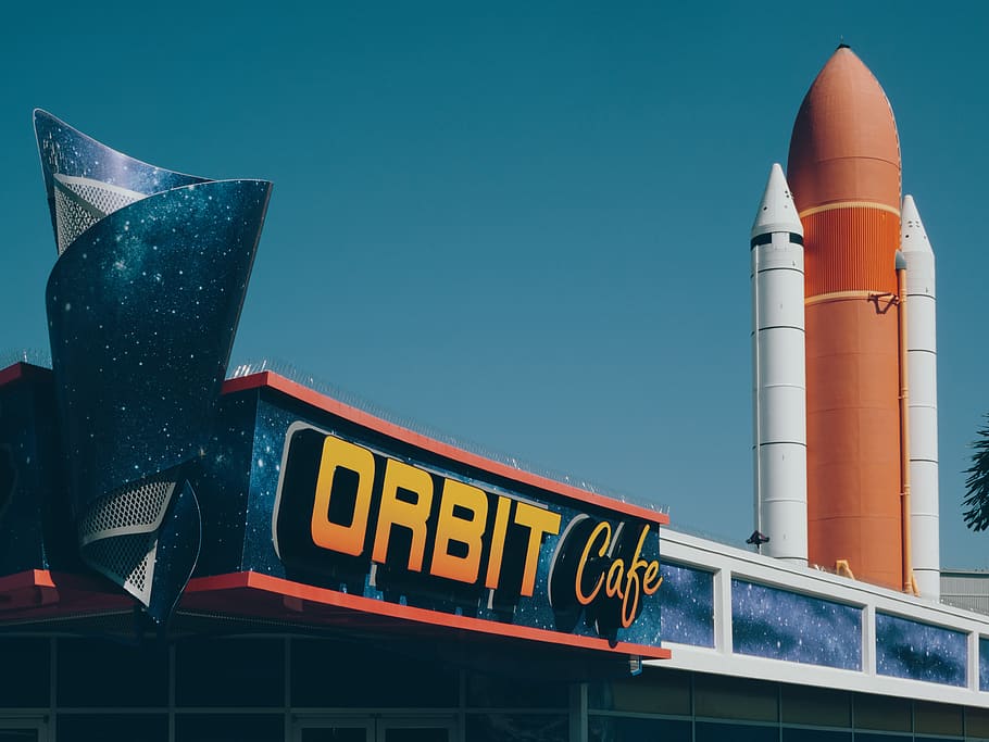 Orbit cafe signage, text, western script, communication, low angle view HD wallpaper
