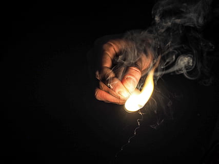 Person Holding Matchstick, black, burn, burning, burnt, close-up HD wallpaper