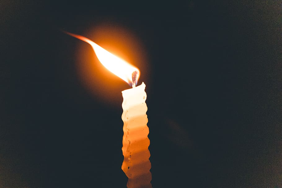 fire, candle, flame, light, lighting, vigil, bonfire, crayon, HD wallpaper