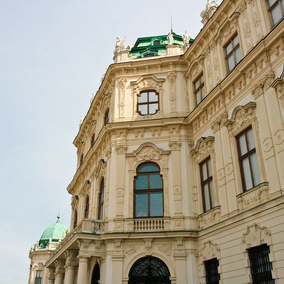 vienna, austria, architecture, sky, palace, building, window HD wallpaper