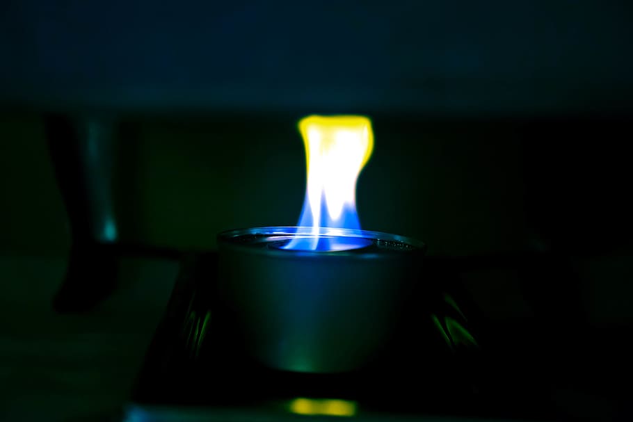 flame, fire, buffet, buffet fire, blue fire, yellow fire, dark HD wallpaper