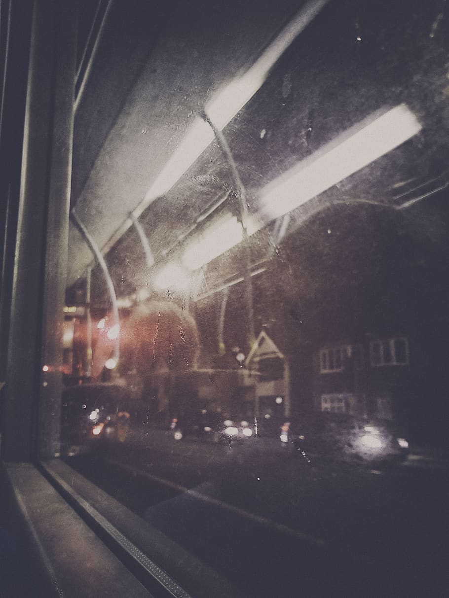 bus, window, travel, frame, dirty, cars, reflection, lighting HD wallpaper