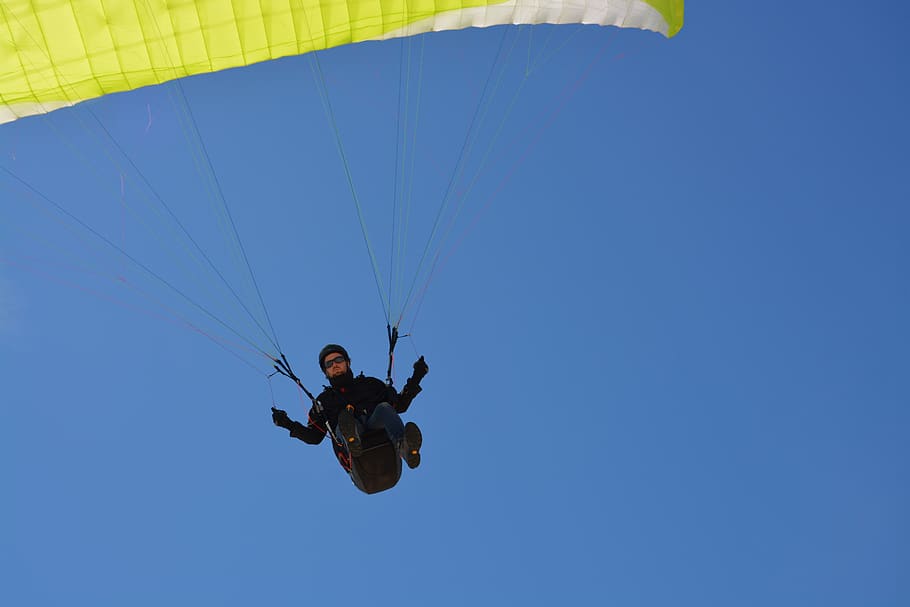 paragliding, paragliding paragliders, harnesses, baptism paragliding, HD wallpaper