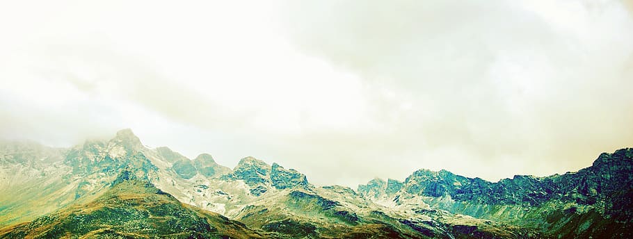 mountain, sky, beauty in nature, cloud - sky, mountain range HD wallpaper