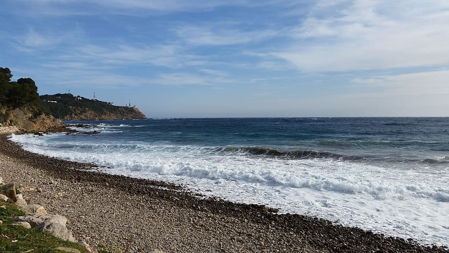 mediterranean, beach, sea, water, land, beauty in nature, scenics - nature HD wallpaper